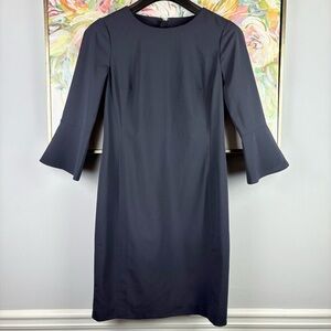 Ann Taylor Bell Sleeve Sheath Dress Navy Blue Size 8 NWT